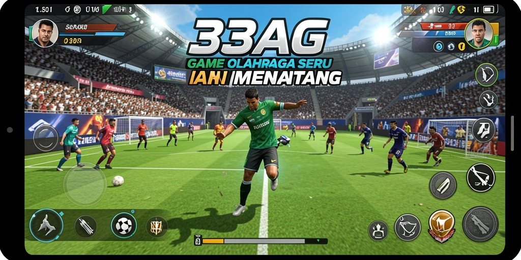 Tampilan gameplay menantang dan menyenangkan dalam olahraga kompetitif.