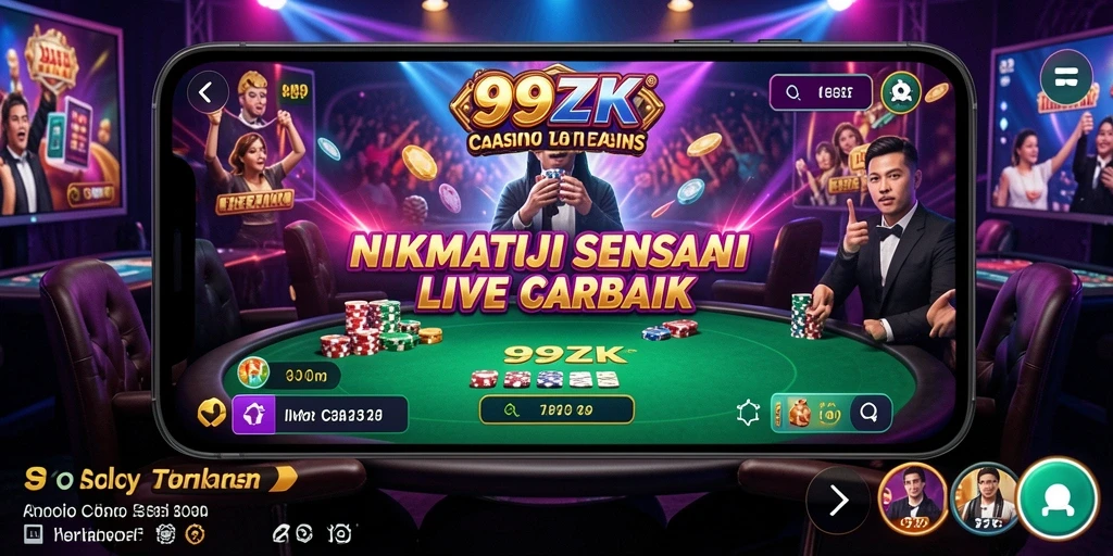 Tampilan gameplay mendebarkan di aplikasi Live Casino 99ZK.
