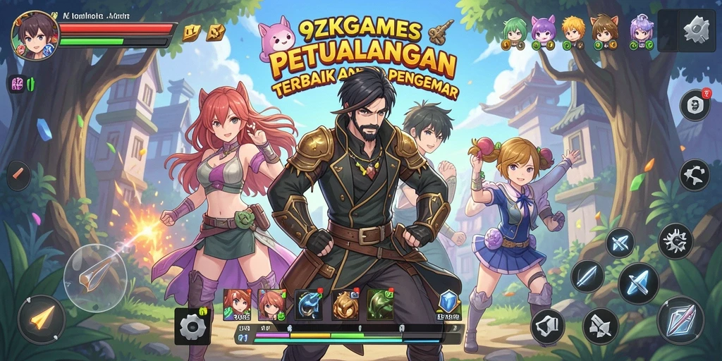 Gameplay <strong>9ZKGAMES</strong> yang penuh warna dan karakter anime yang menakjubkan.