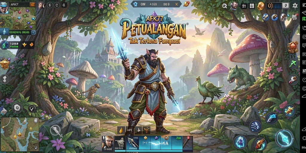 Tampilan gameplay AFK77 menunjukkan aksi pertarungan yang intens.