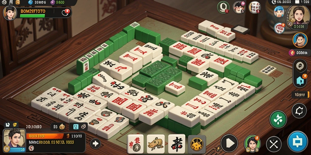 Tampilan gameplay menawan dari BOM29TOTO dengan grafik Mahjong yang memikat.