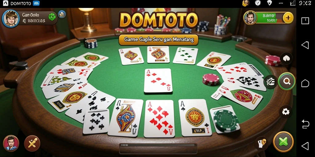 Tampilan gameplay DOMTOTO yang seru saat bermain Gaple.