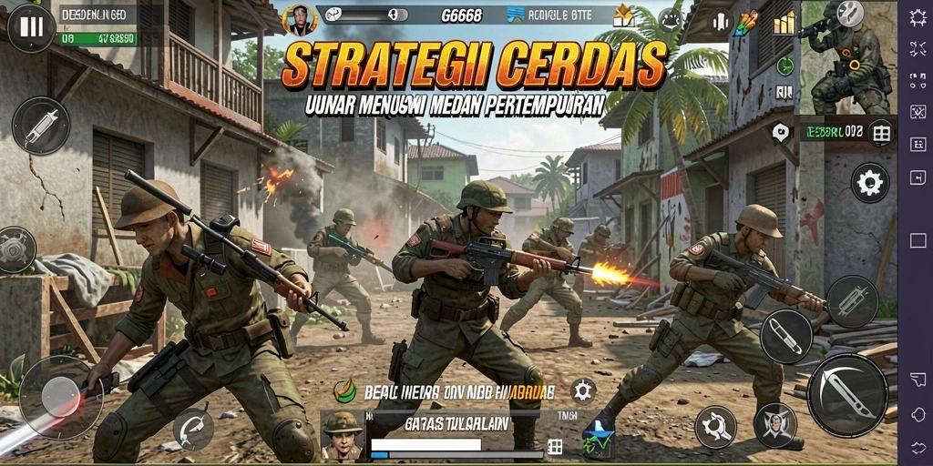 Tampilan gameplay G668 dengan strategi pertempuran yang intens.