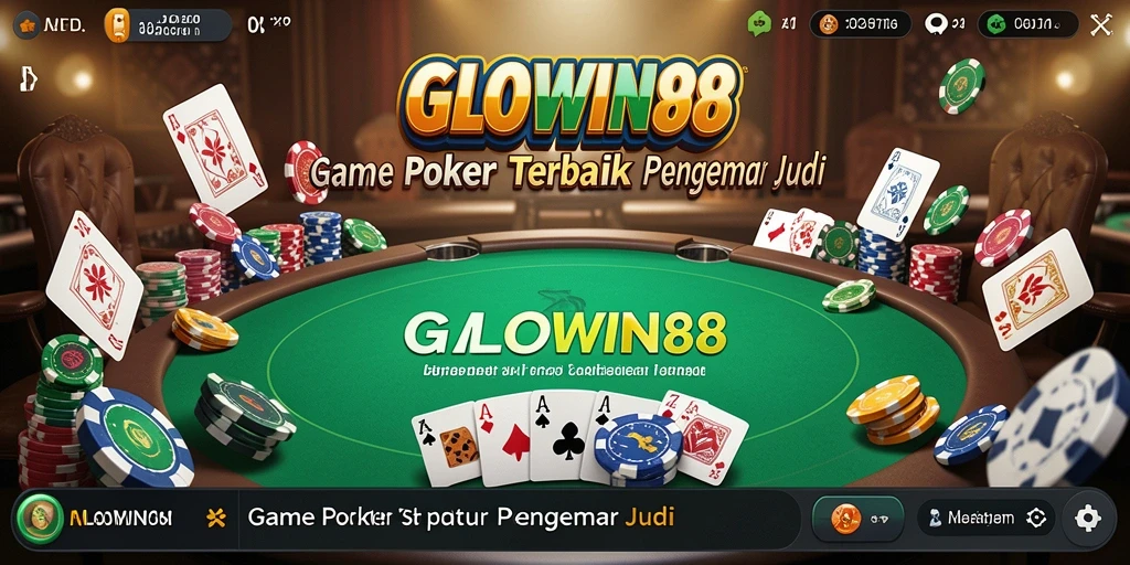 Tampilan gameplay Poker yang menarik di GLOWIN88.