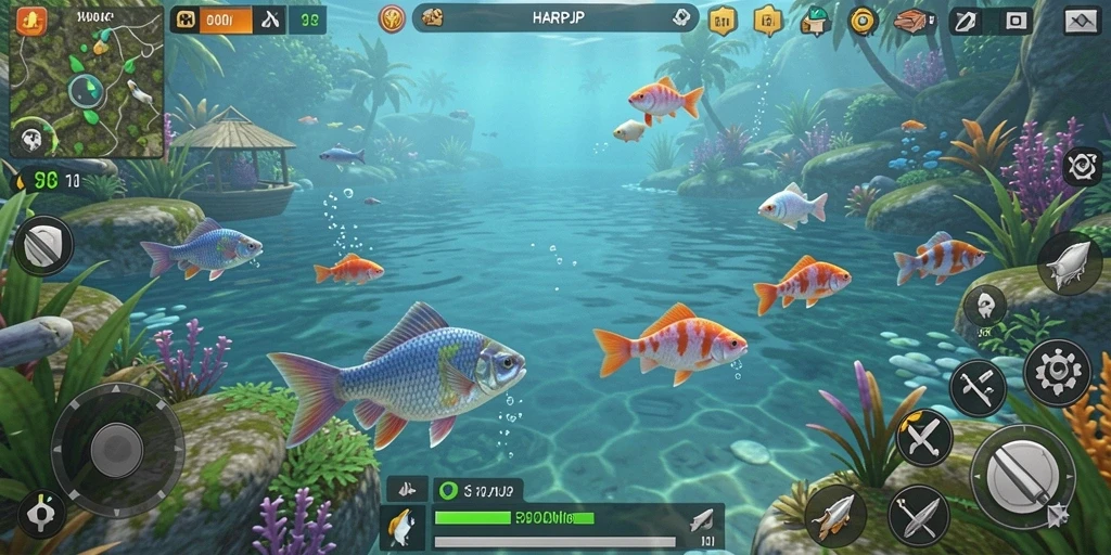 Screenshot utama HARAPJP menampilkan suasana memancing yang mendebarkan.