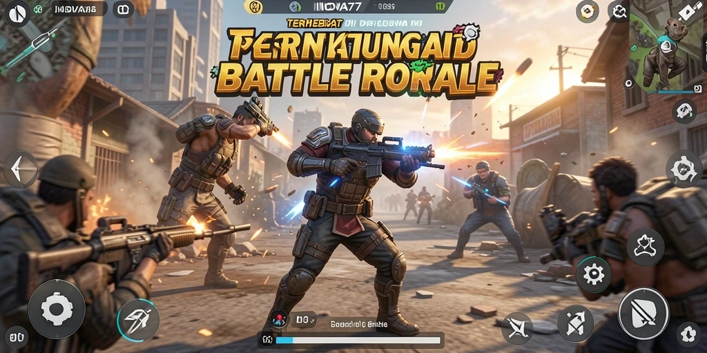 Tangkapan layar utama dari gameplay Battle Royale yang mendebarkan di INOVA77.