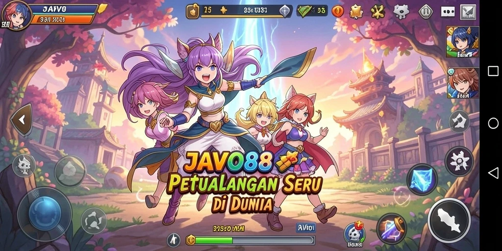 Screenshot dari gameplay JAVO88 menunjukkan aksi seru di dunia Anime.