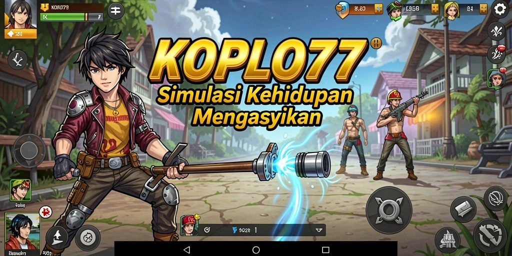 Screenshot gameplay KOPLO77 menampilkan interaksi karakter dan lingkungan yang dinamis.
