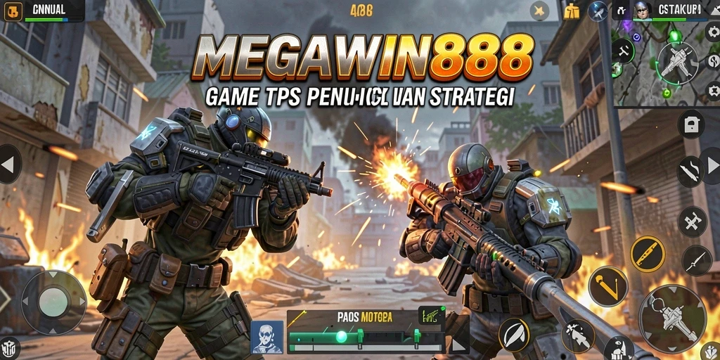 Screenshot utama MEGAWIN888 menunjukkan aksi seru dalam gameplay TPS
