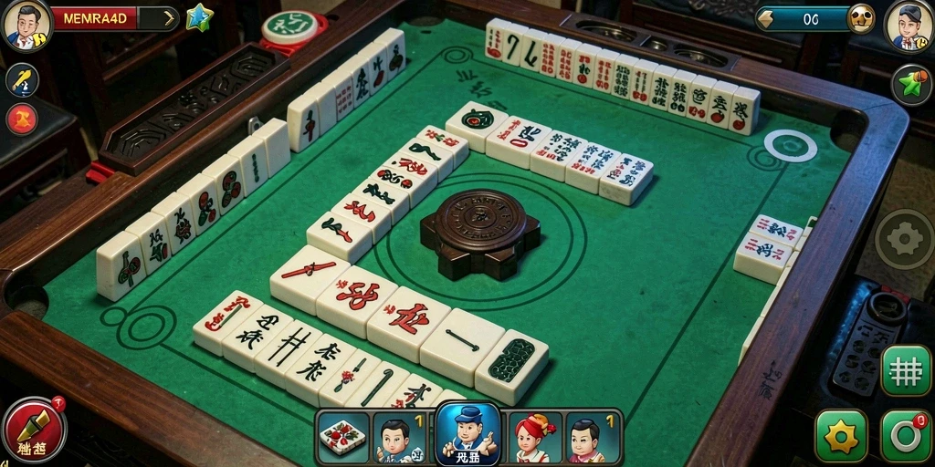 Screenshot utama MENARA4D menampilkan aksi permainan Mahjong yang mengasyikkan.