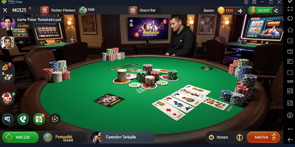 Tampilan gameplay menarik dalam game Poker MG525 dengan berbagai pilihan meja.
