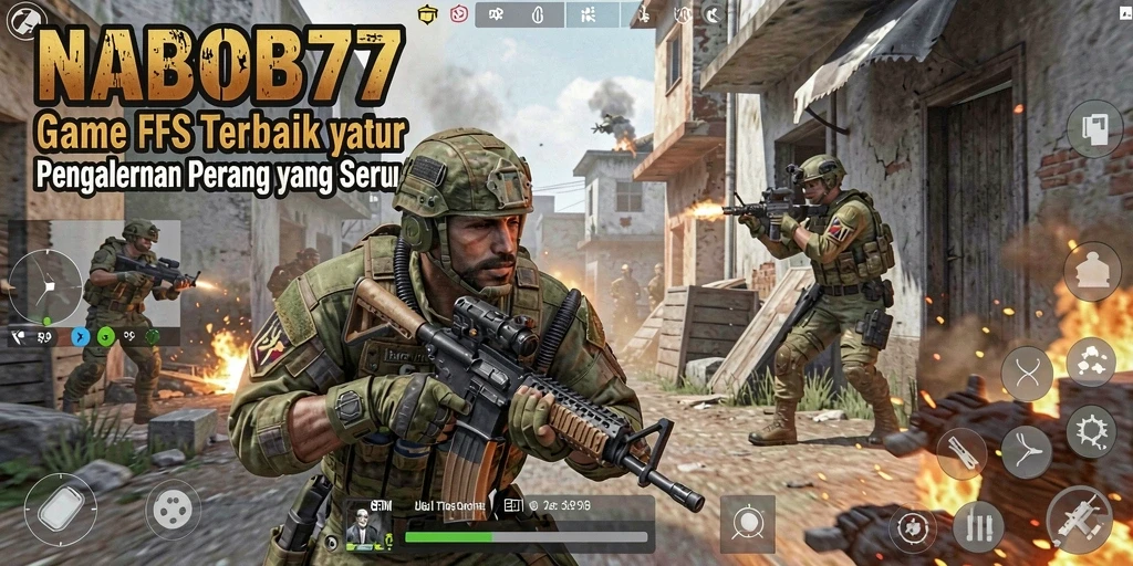 Tampilan gameplay menegangkan dalam NABOB77 di medan perang.