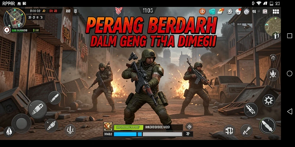 Tangkapan layar gameplay RPRR menunjukkan aksi tembak-menembak yang intens.