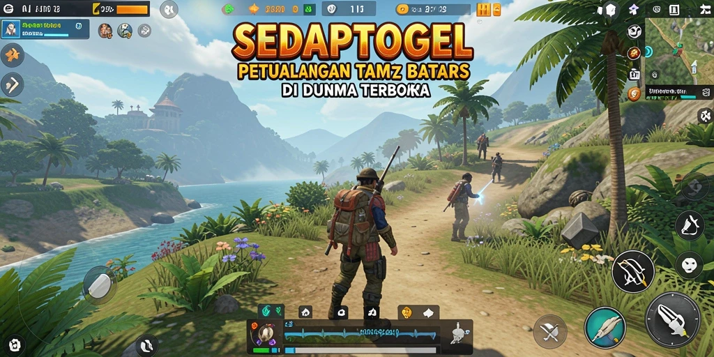 Screenshot gameplay SEDAPTOGEL menampilkan petualangan Open World yang mendebarkan.