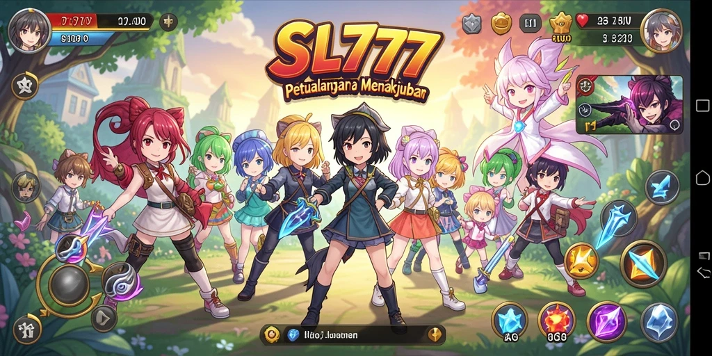 Tampilan menarik dari gameplay SL777 dengan karakter anime beraksi.