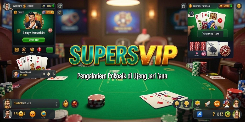 Tampilan menarik gameplay Poker di SUPERSVIP yang mendebarkan.