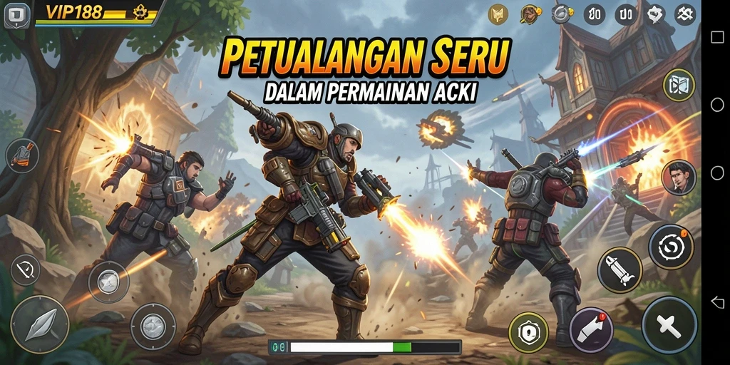 Tampilan gameplay menegangkan dalam aksi seru VIP188.