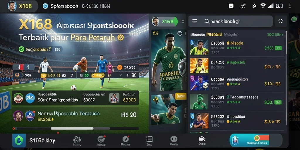 Tampilan gameplay X168 dengan berbagai pilihan taruhan olahraga.